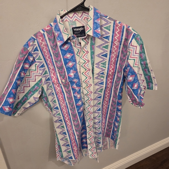 Wrangler Other - Wrangler Vintage 1990s Brushpopper Western Aztec Shirt